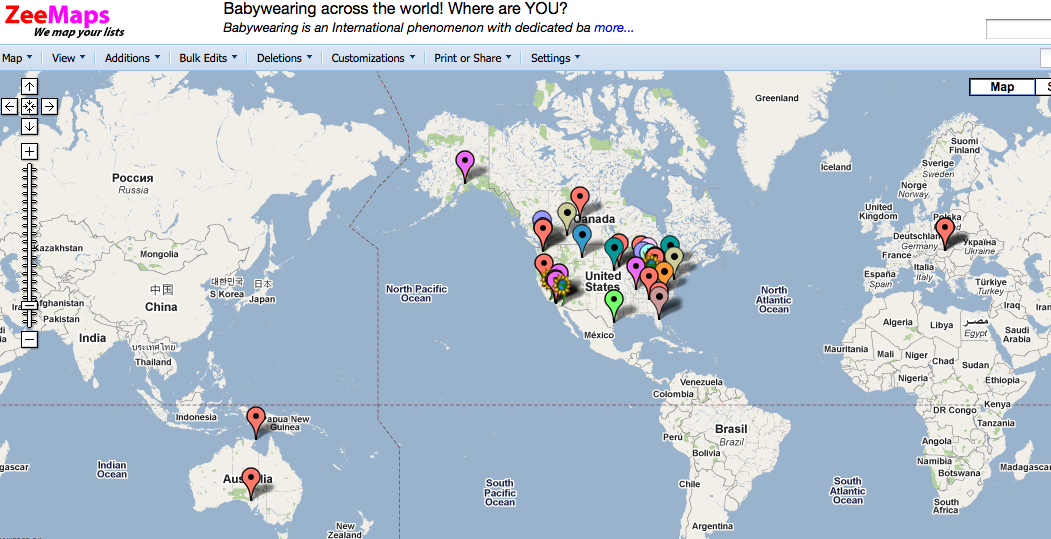 Babywearing World Map