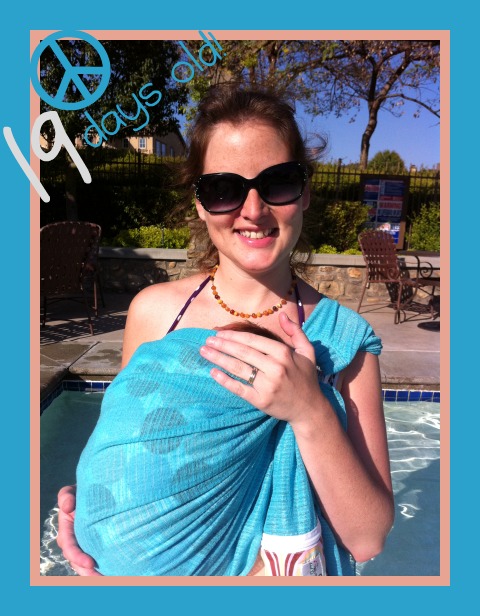 Babywearing at the pool!