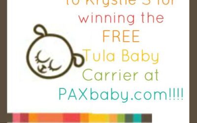 The PAXbaby.com FREE Tula Winner is…