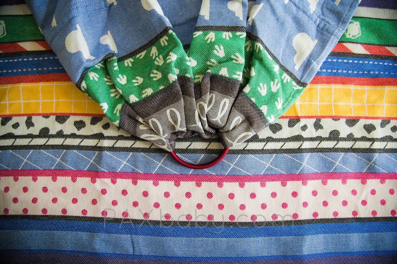 PAXbaby_Sleeping_Baby_Productions_SBP_Ready_Made_wrap_conversion_ring_sling_RMWCRS_Natibaby_EXCLUSIVE_Youve_Got_a_Friend_Gathered_Shoulder_woven_wrap_baby_carrier_babywearing__90154