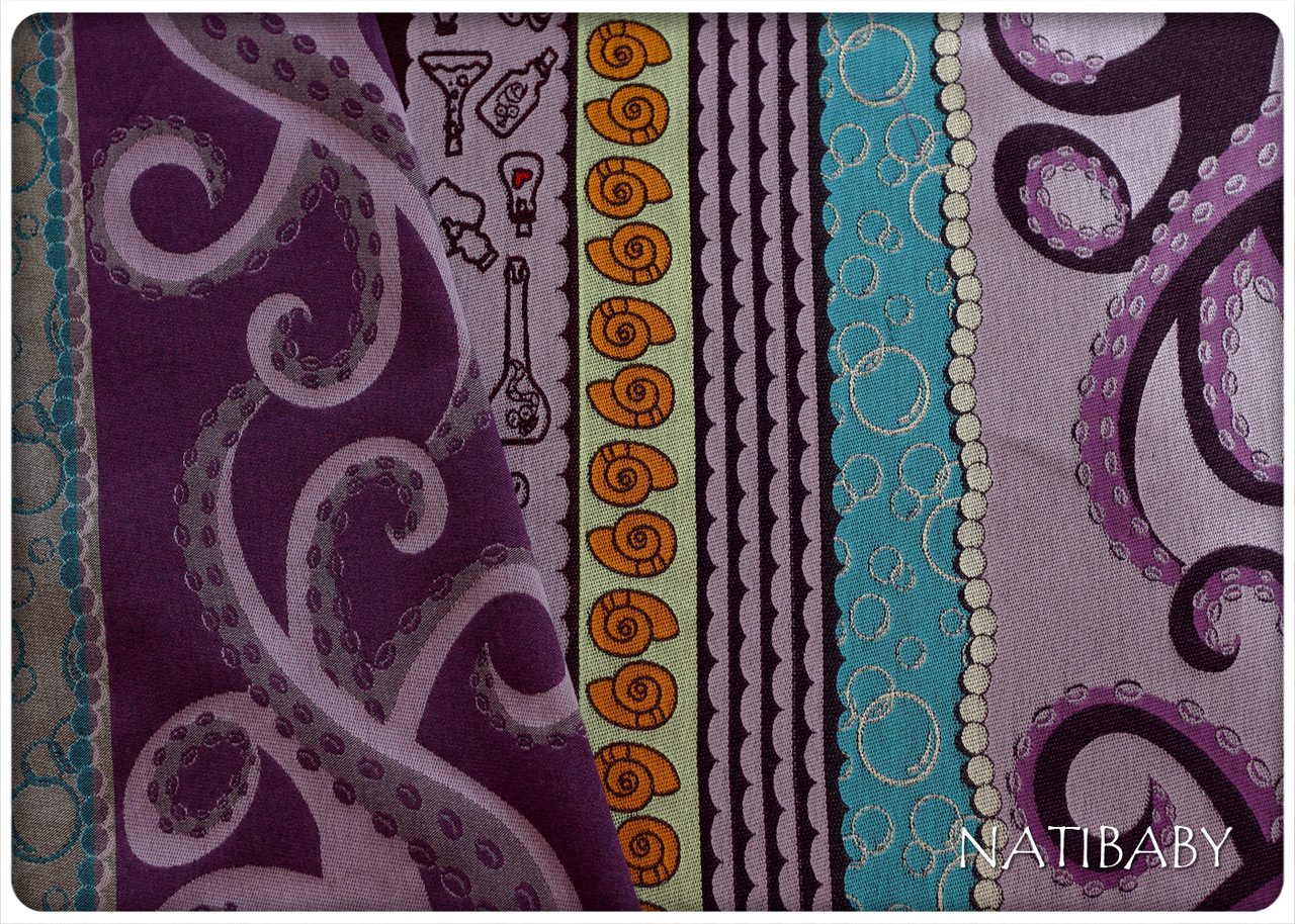 PAXbaby Natibaby Exclusive Poor Unfortunate Souls woven wrap Ursula bubble octopus baby carrier babywearing 4